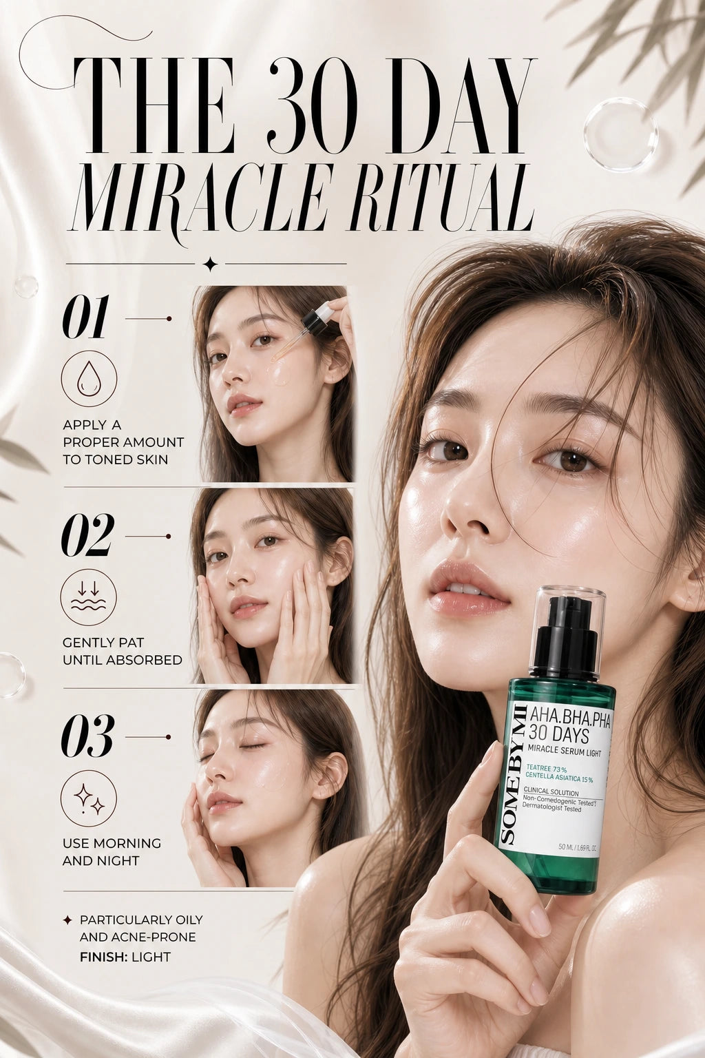 AHA BHA PHA 30 Days Miracle Miracle Serum Light 50ml | SOME BY MI | SOME BY MI AHA BHA PHA Serum - Artisanal Luxury Elixir