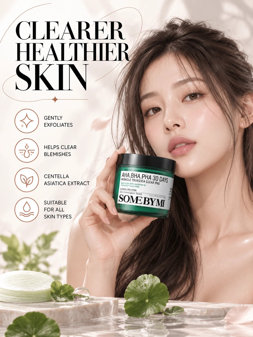 AHA BHA PHA 30 Days Miracle Truecica Clear Pad 70ea | SOME BY MI | SOME BY MI AHA BHA PHA Clear Pad - Artisanal Skincare Luxury