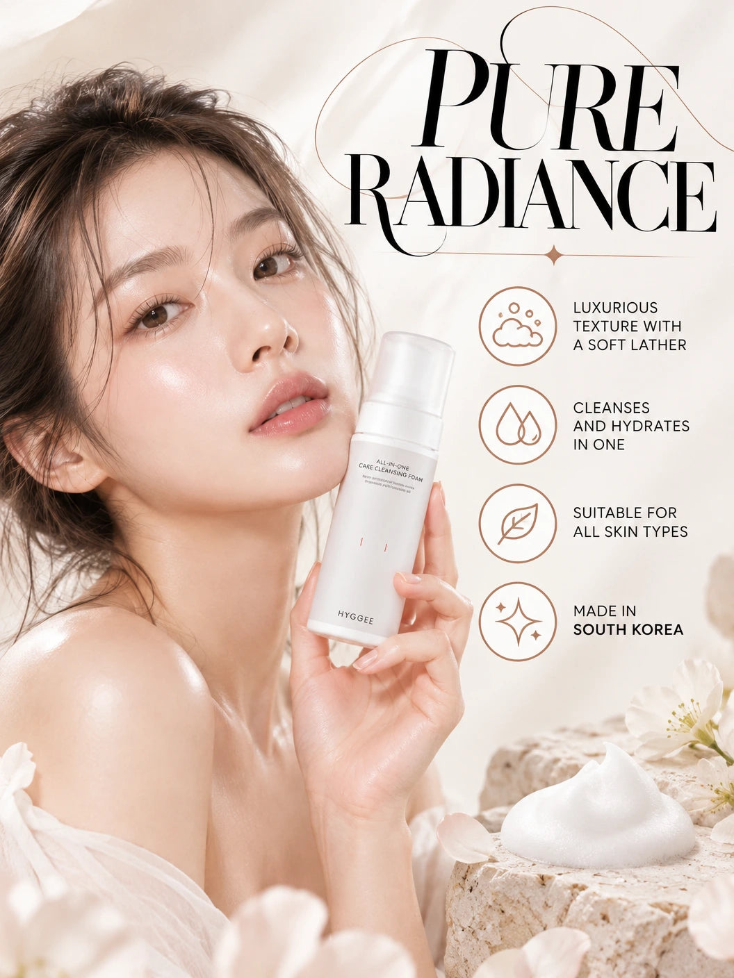 All-In-One Care Cleansing Foam 150ml | HYGGEE | HYGGEE All-In-One Care Cleansing Foam - Artisanal Luxury Cleanser