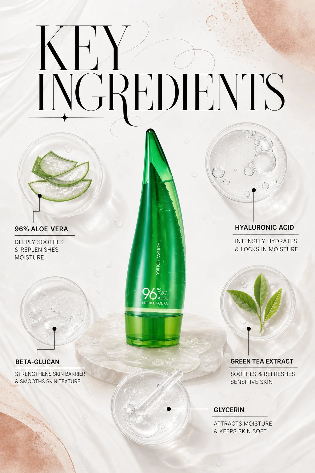 Aloe Hydro Formula 96% Soothing Gel 250ml | HOLIKA HOLIKA | HOLIKA HOLIKA Aloe Hydro Formula Soothing Gel - Artisanal Hydration