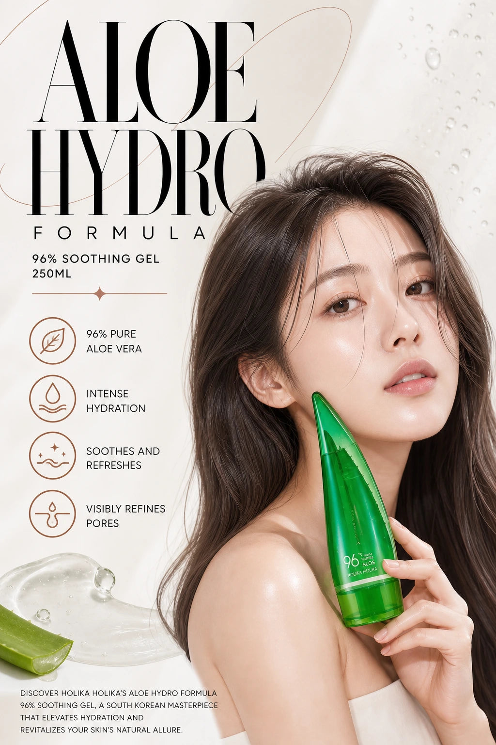 Aloe Hydro Formula 96% Soothing Gel 250ml | HOLIKA HOLIKA | HOLIKA HOLIKA Aloe Hydro Formula Soothing Gel - Artisanal Hydration