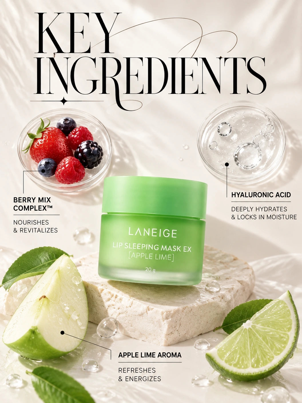 Apple Lime Lip Sleeping Mask EX | LANEIGE | LANEIGE Apple Lime Lip Balm – Couture Hydration for Luxe Lips