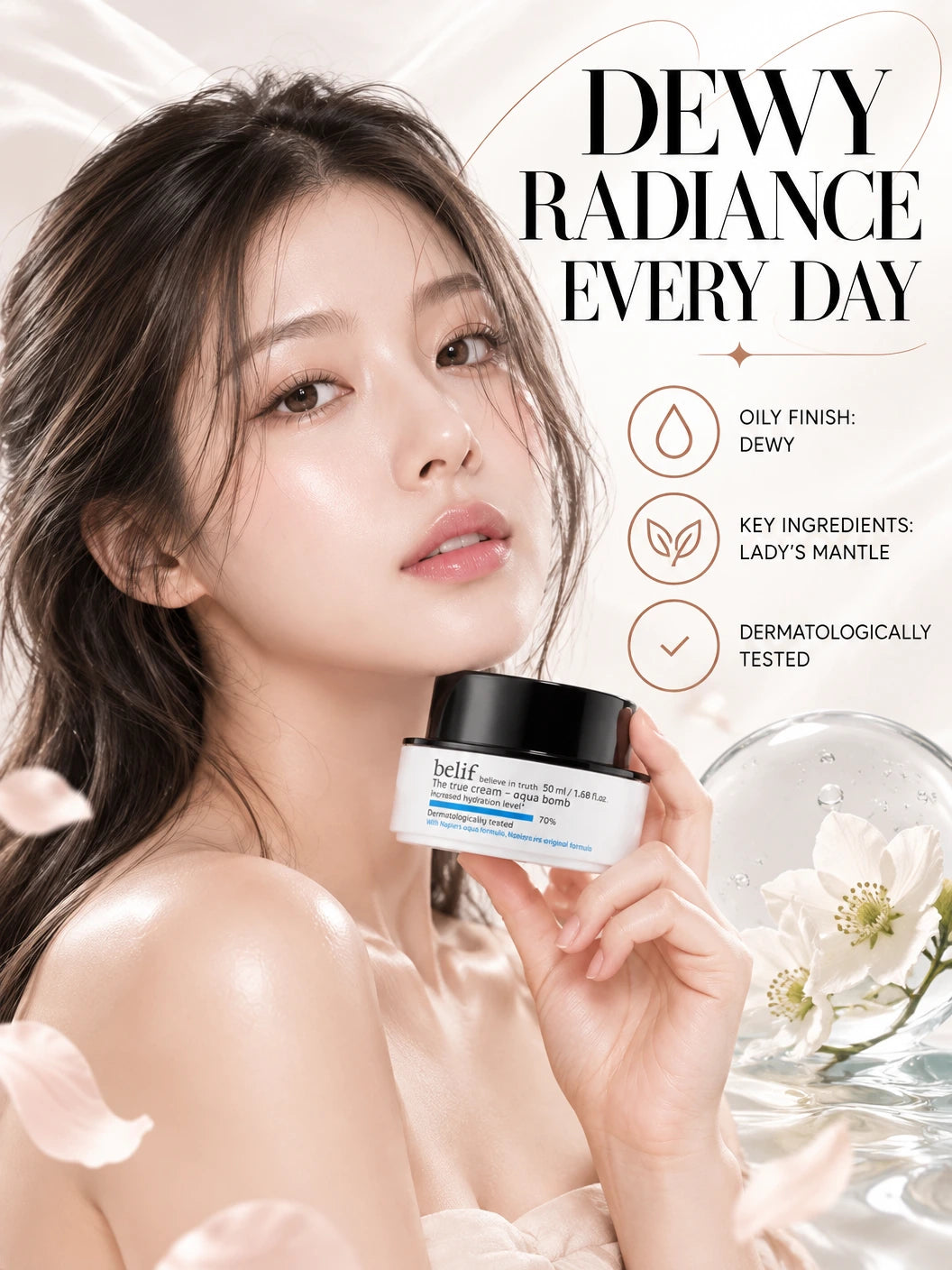 Aqua Bomb Gel-Cream for Glass Skin Radiance | belif | belif True Cream Aqua Bomb - Artisanal Hydration Cream