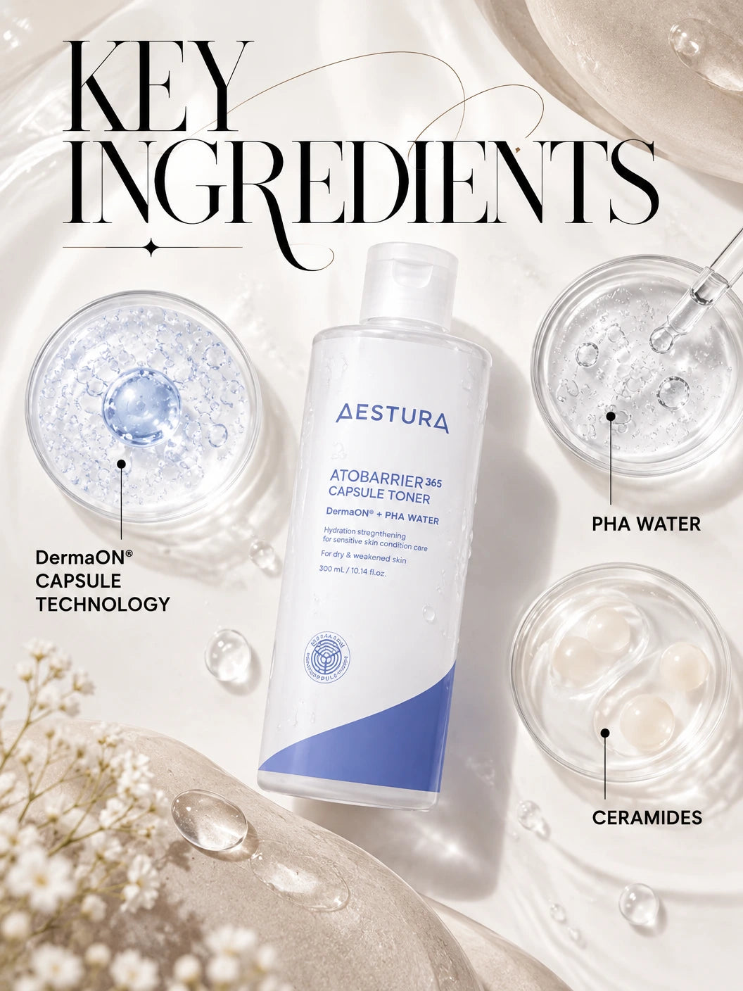 Atobarrier 365 Capsule Toner 300ml | AESTURA | AESTURA Atobarrier 365 Capsule Toner - Handcrafted Hydration