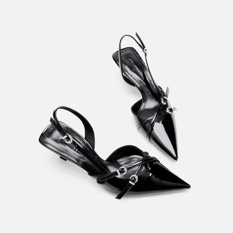 Elegantly Crafted Point Toe Slingback Pumps | ULZZANG BELLA