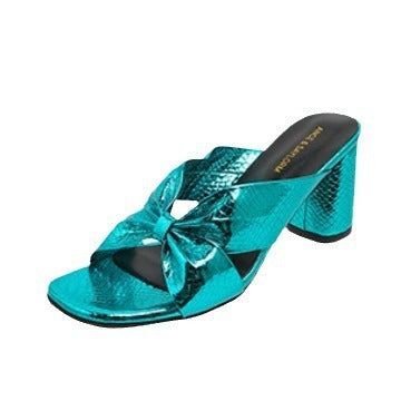 Serpentine Cross Strap High-Heeled Slippers | ULZZANG BELLA