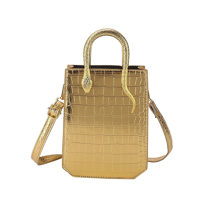 Stone Pattern Crossbody Tote Bag in Elegant PU | ULZZANG BELLA