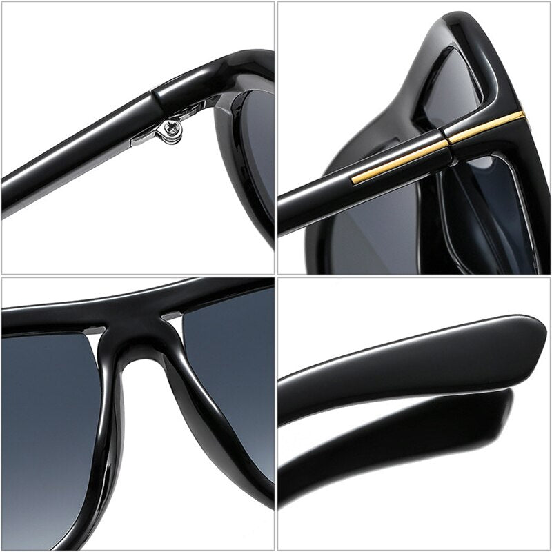 Retro Chic Gradient Oversized Pilot Sunglasses with UV400 Shades