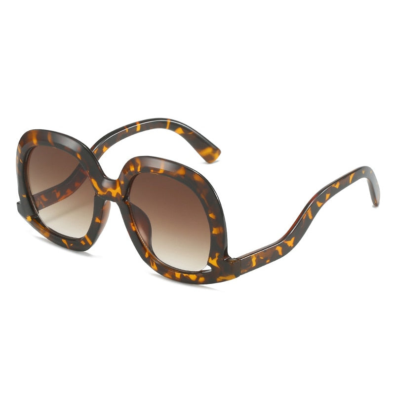 Designer Leopard Gradient Sunglasses for Women | ULZZANG BELLA