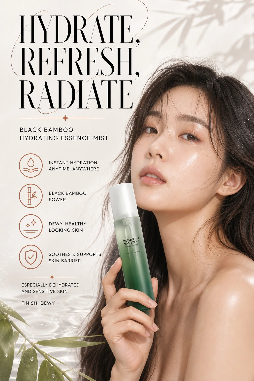Black Bamboo Hydrating Essence Mist | Haruharu Wonder | Haruharu Wonder Hydrating Mist - Artisanal Luxury Essence