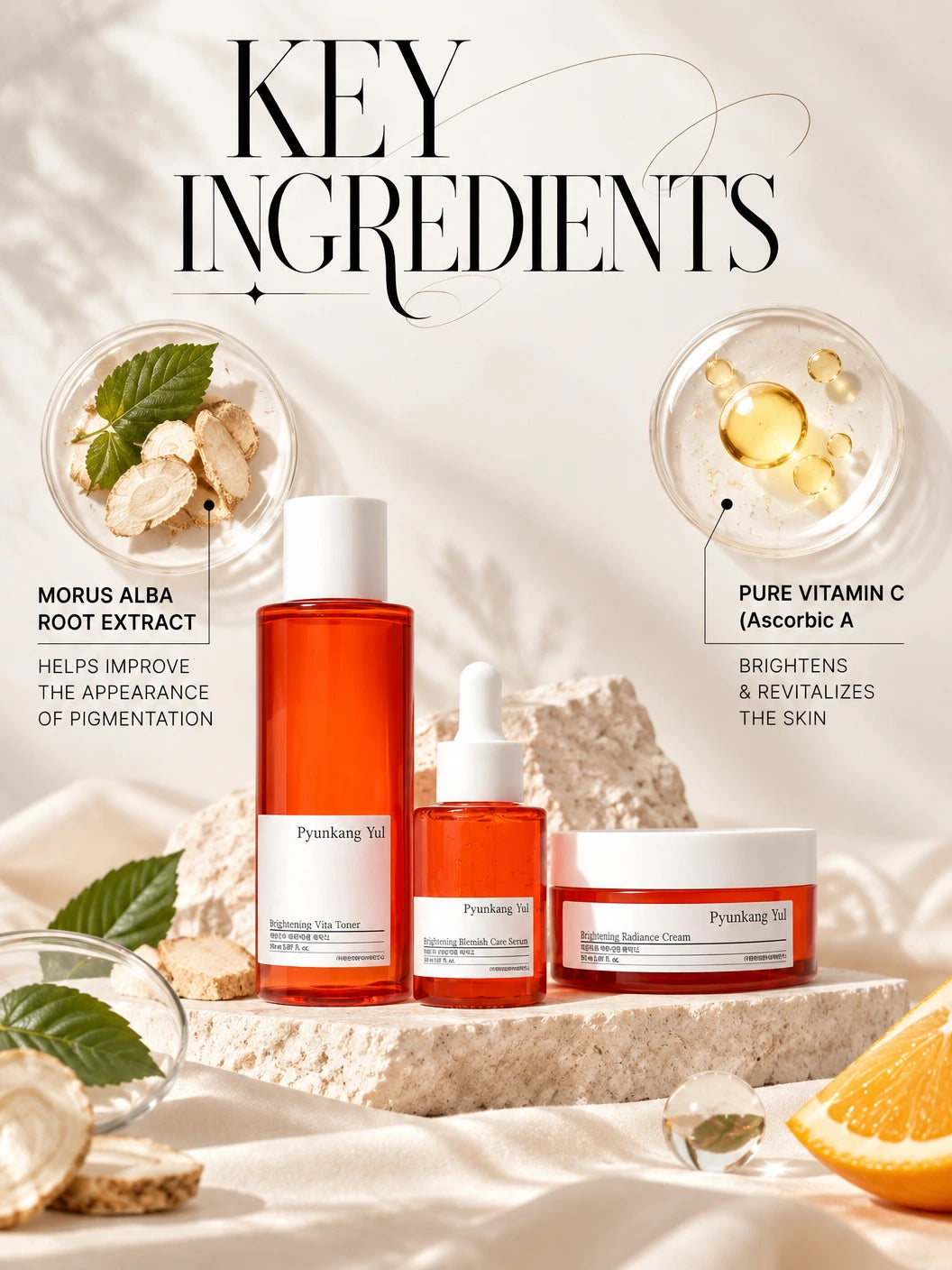 Brightening Line Gift Set 150ml+30ml+50ml | Pyunkang Yul | Pyunkang Yul Brightening Serum - Handcrafted Luxury Radiance