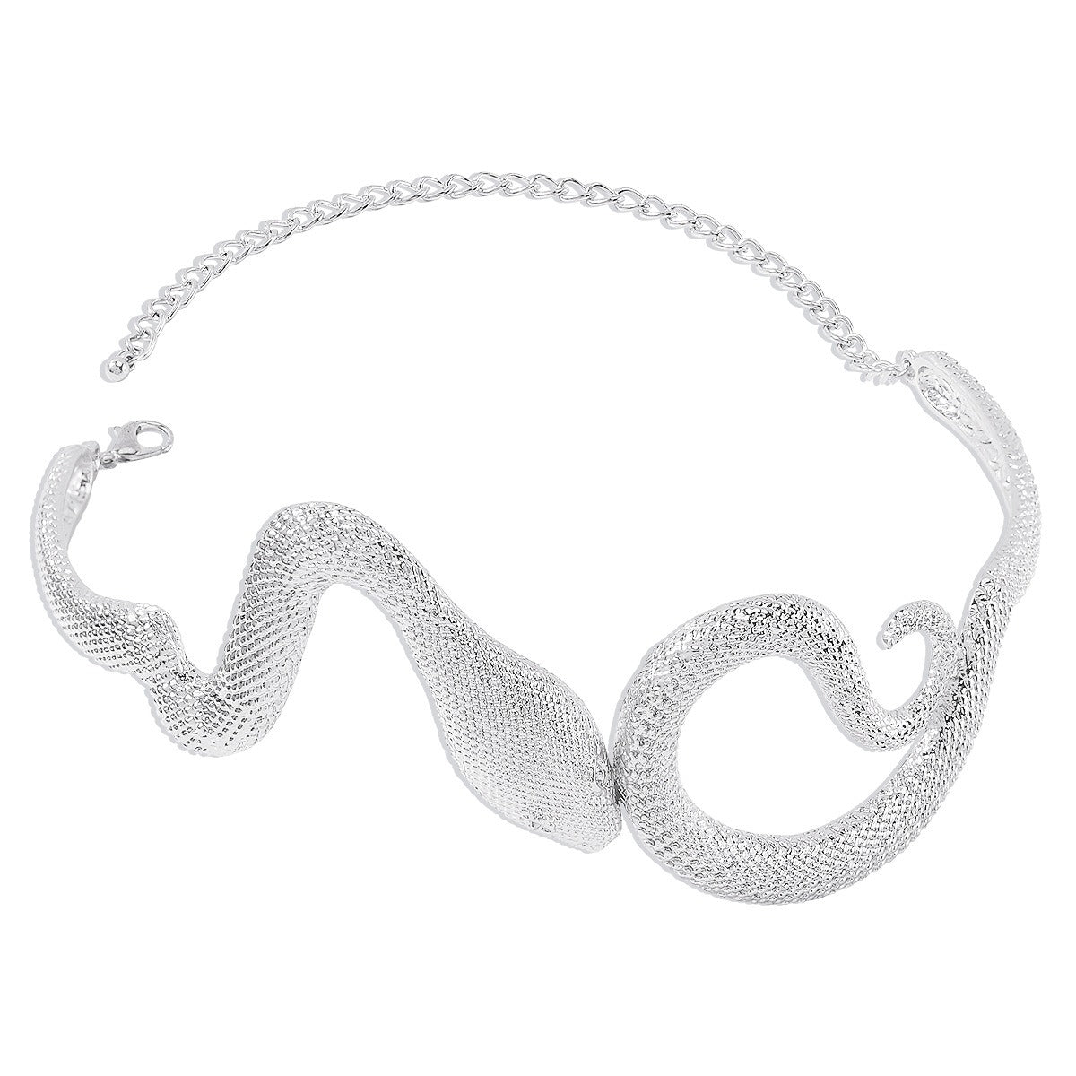 Serpentine Metal Carved Choker Necklace for Women | ULZZANG BELLA