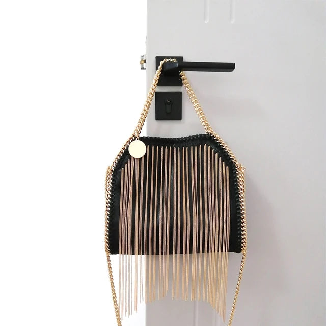 Chic Crossbody Tassel Messenger Bag in Luxe Nylon | ULZZANG BELLA