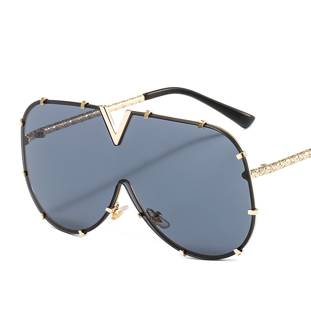 Luxury Vintage Square Sunglasses: Retro Oversized Eyewear for Women | ULZZANG BELLA