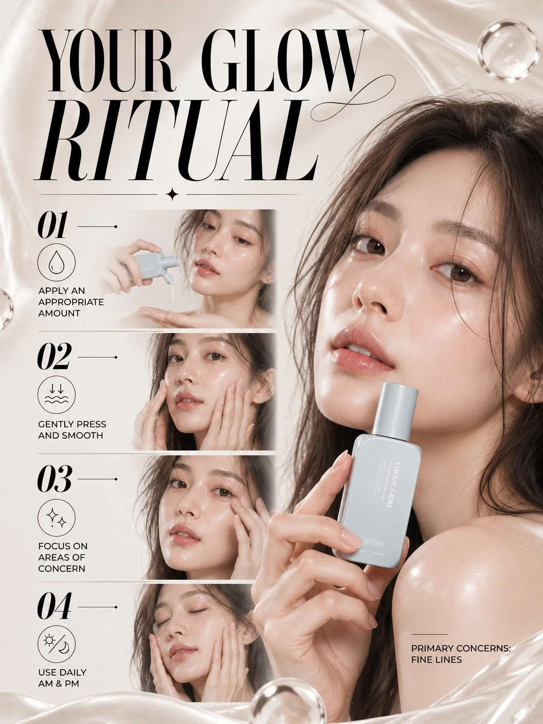 Caviar Glow Skin Smoothing Serum 50ml | DELERE | DELERE Caviar Glow Serum – Retinol Firming Skincare