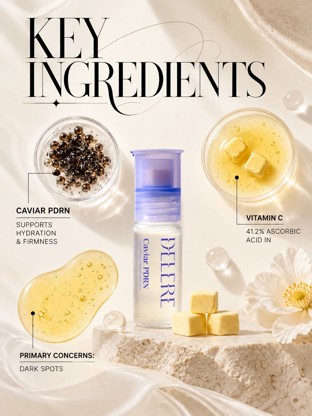 Caviar PDRN VITA Boost Shot Serum 15ml | DELERE | DELERE Caviar PDRN VITA Serum – Vitamin C Treatment