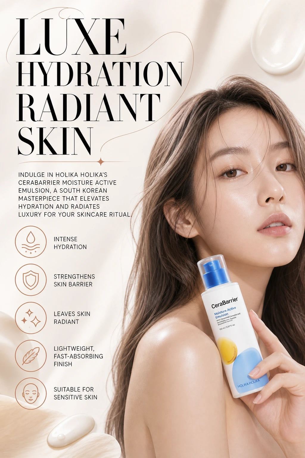 CeraBarrier Moisture Active Emulsion 150ml | HOLIKA HOLIKA | HOLIKA HOLIKA CeraBarrier Emulsion - Handcrafted Luxe Hydration