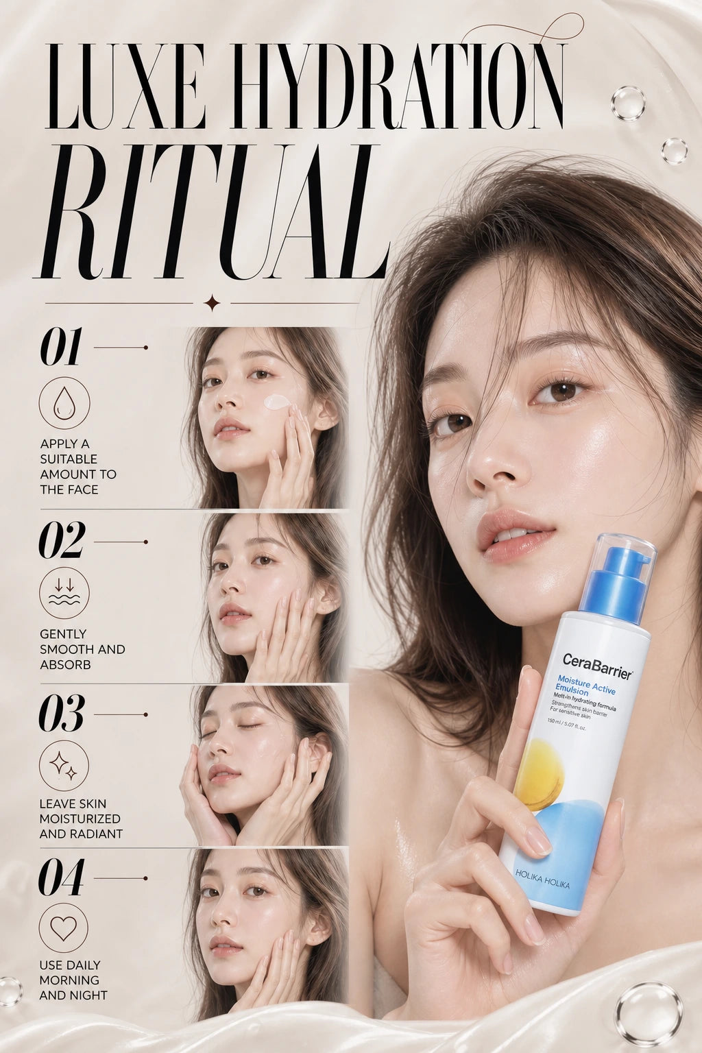 CeraBarrier Moisture Active Emulsion 150ml | HOLIKA HOLIKA | HOLIKA HOLIKA CeraBarrier Emulsion - Handcrafted Luxe Hydration