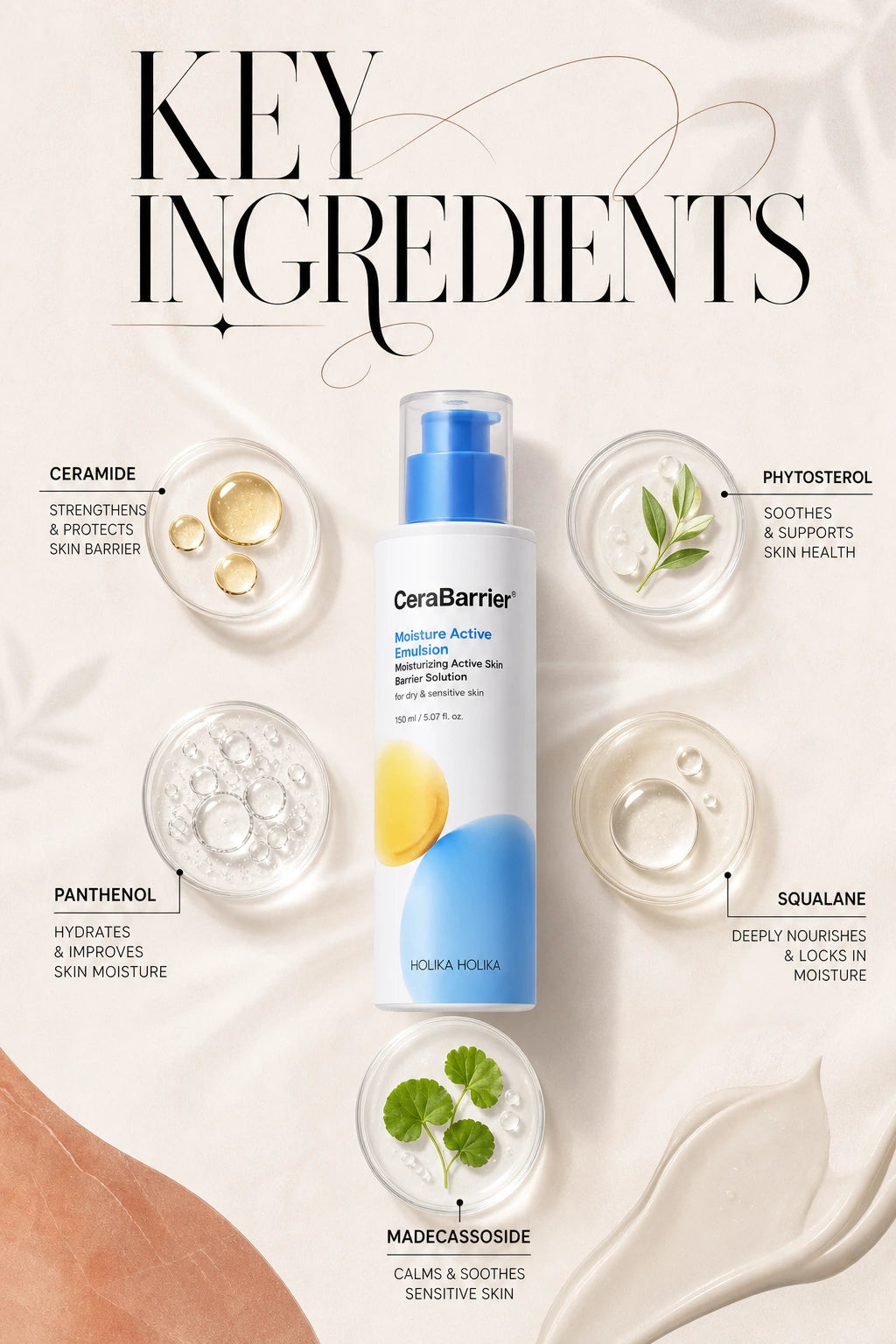 CeraBarrier Moisture Active Emulsion 150ml | HOLIKA HOLIKA | HOLIKA HOLIKA CeraBarrier Emulsion - Handcrafted Luxe Hydration