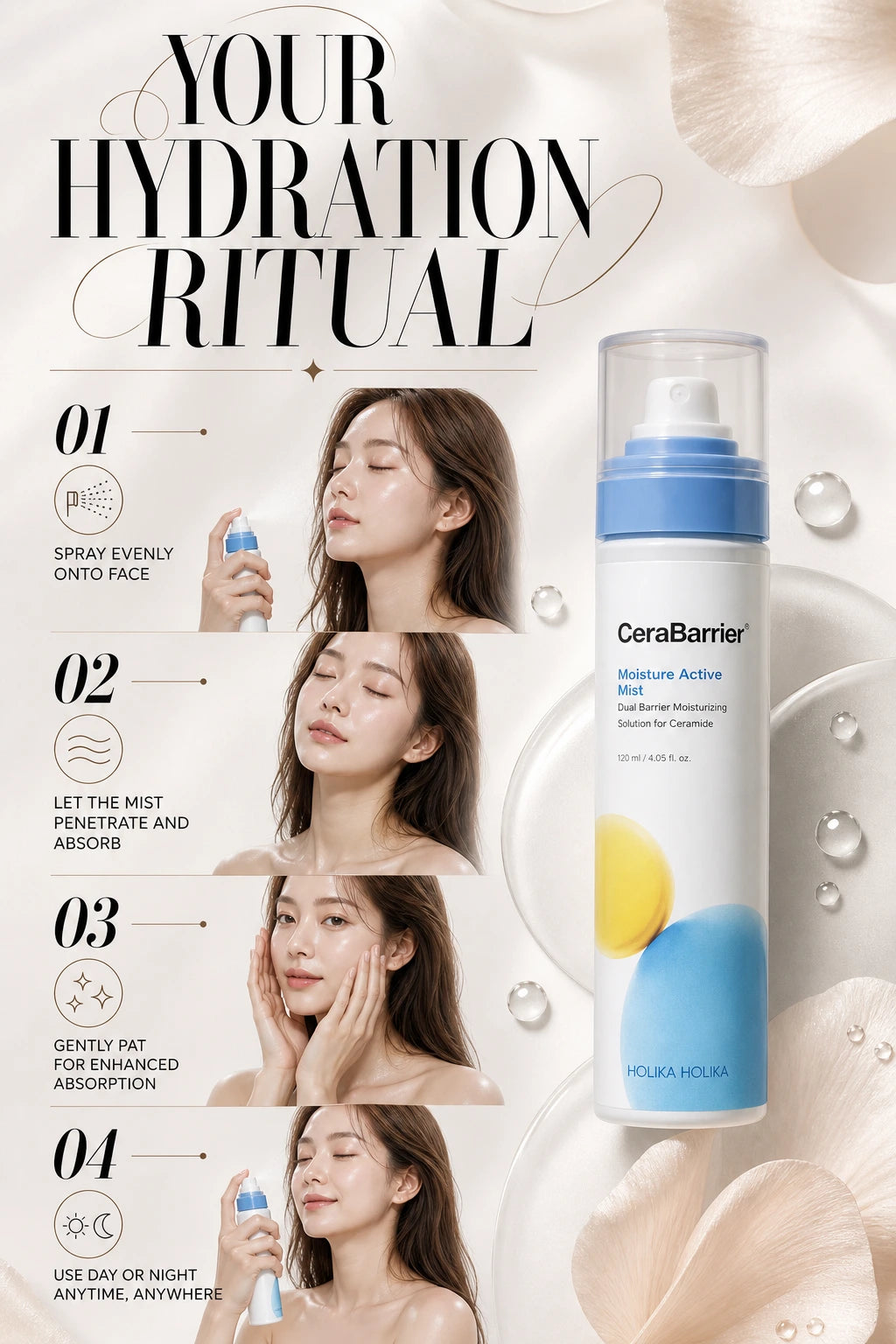CeraBarrier Moisture Mist 120ml | HOLIKA HOLIKA | HOLIKA HOLIKA CeraBarrier Moisture Mist | Artisanal Hydration