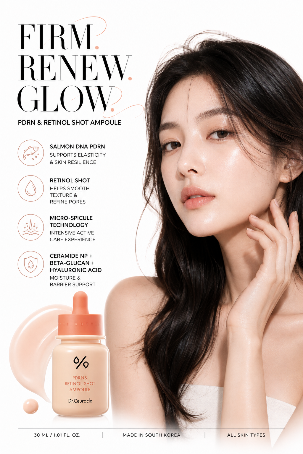 Dr. Ceuracle PDRN & Retinol Shot Ampoule for Youthful Radiance