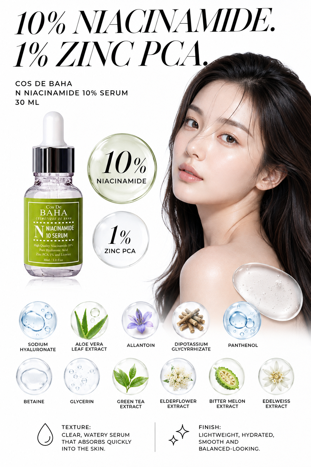 N Niacinamide 10% Serum 30ml | COS DE BAHA
