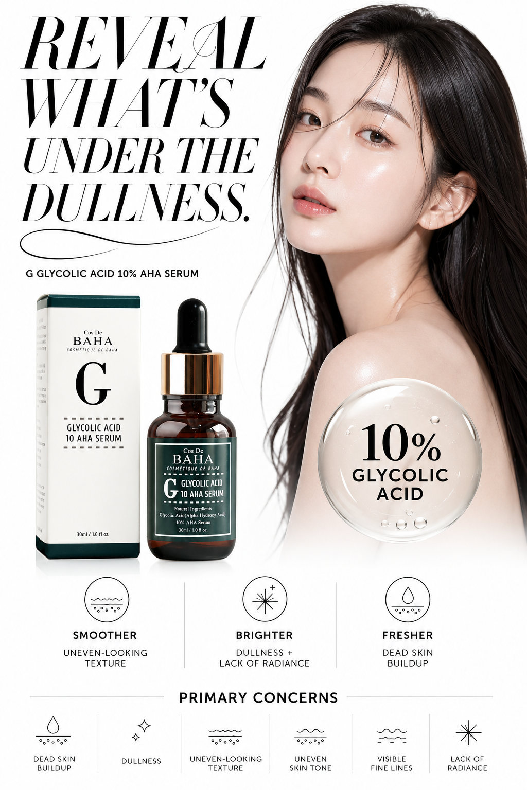 G Glycolic Acid 10% AHA Serum 30ml | COS DE BAHA