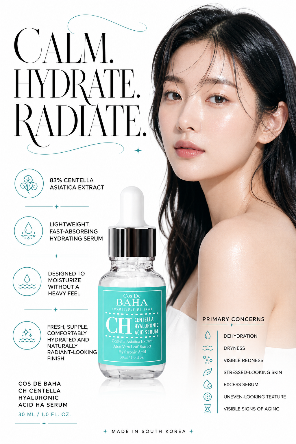 CH Centella Hyaluronic Acid HA Serum 30ml | COS DE BAHA