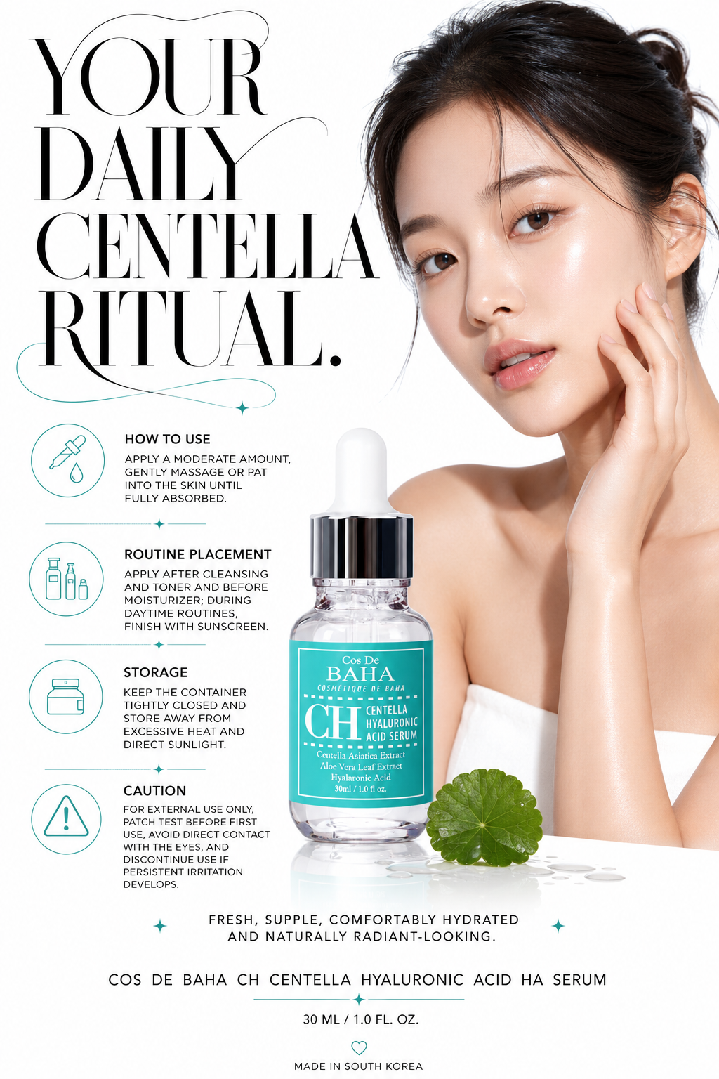 CH Centella Hyaluronic Acid HA Serum 30ml | COS DE BAHA