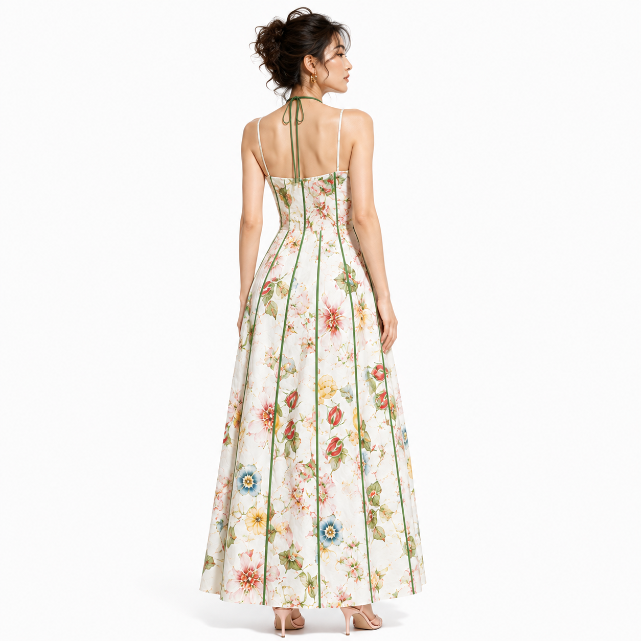 ULZZANG BELLA Fiorella Floral Corset Maxi Dress - Effortless Elegance