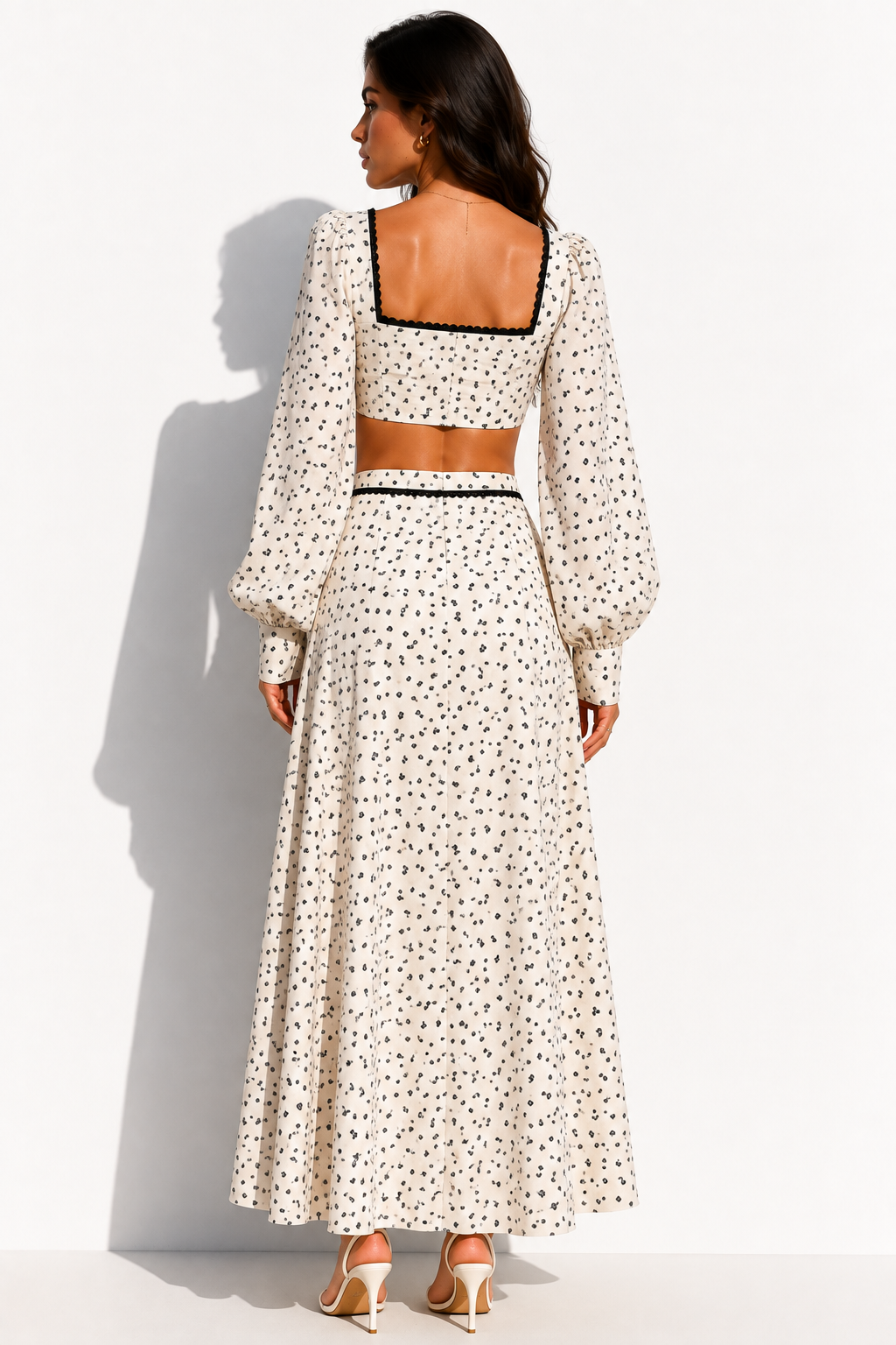 Bianca Floral Lace Crop Top & Maxi Skirt Set | ULZZANG BELLA