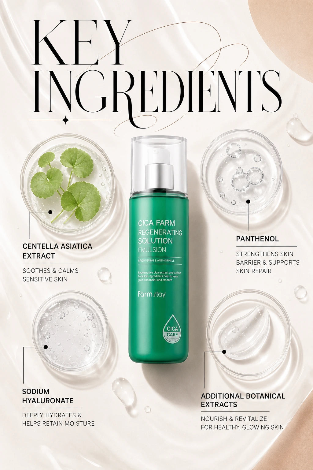Cica Farm Regenerating Emulsion for Glass Skin | Farmstay | Farmstay Cica Farm Regenerating Emulsion - Artisanal Glow
