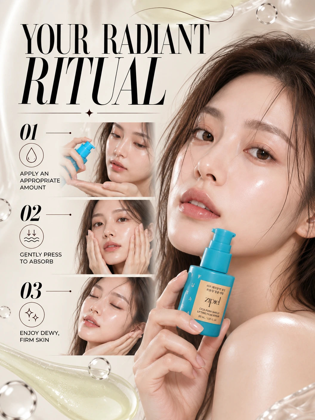 Cica PDRN Shield Lifting Film Serum 30ml | ZIPIEL | ZIPIEL Cica PDRN Shield Lifting Film Serum 30ml | K-Beauty Firming Serum