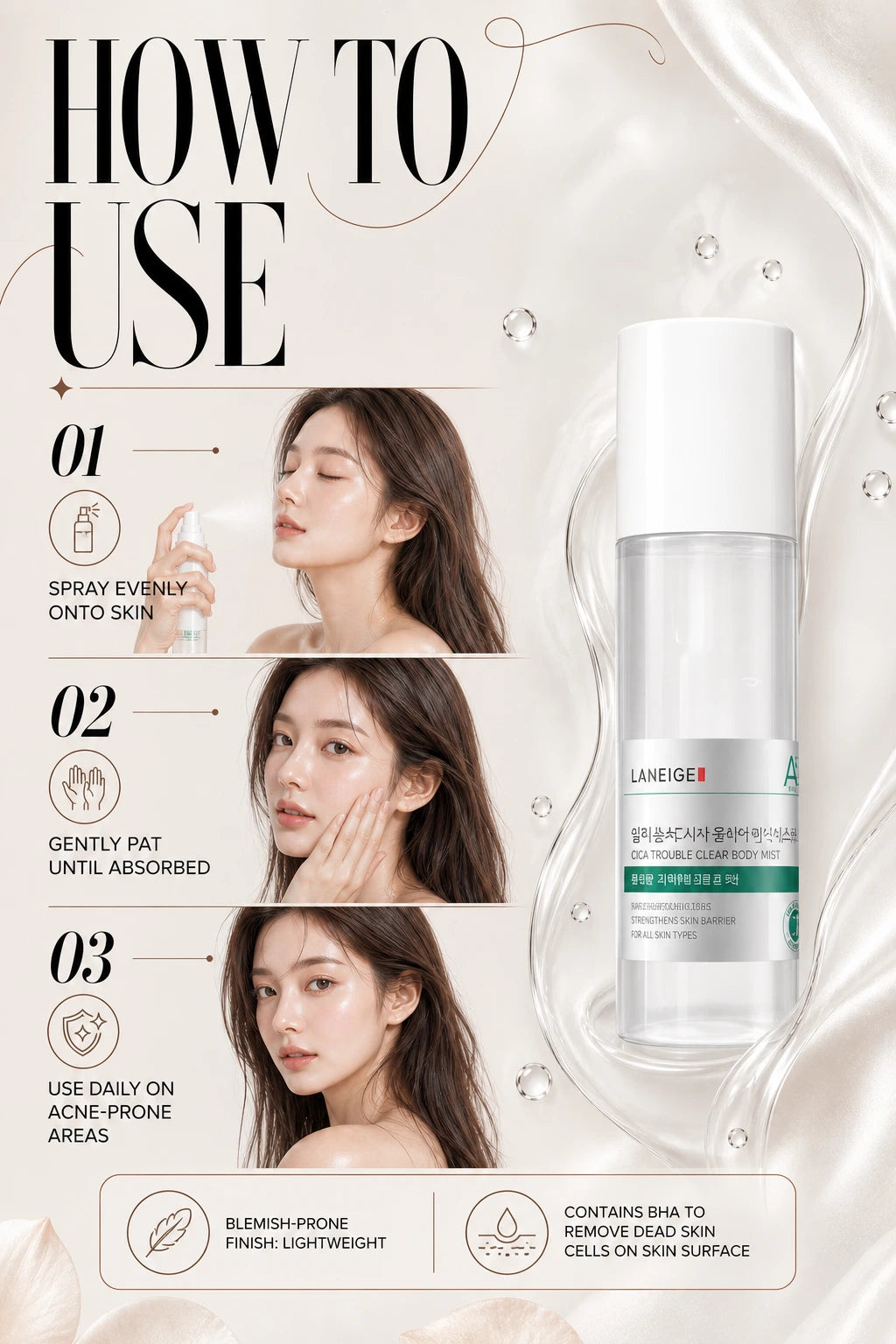 Cica Trouble Clear Body Mist 200ml | LANEIGE | LANEIGE Cica Trouble Clear Body Mist, Artisanal Skin Care