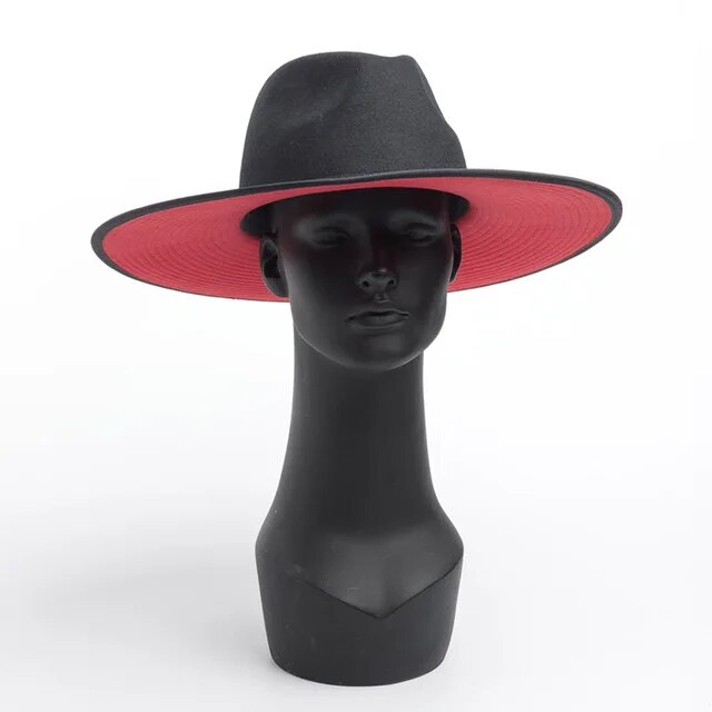 Elegant Wool Wide Brim Fedora Hat for Women | ULZZANG BELLA