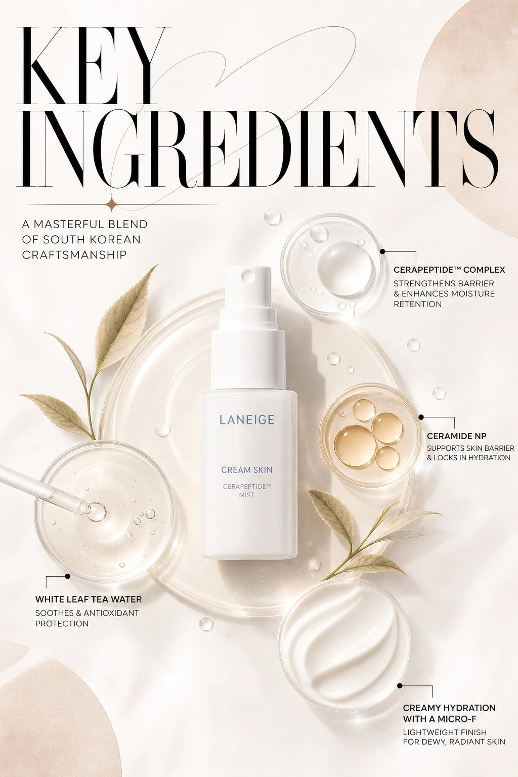 Cream Skin Cerapeptide™ Mist 30ml | LANEIGE | LANEIGE Cream Skin Mist - Artisanal Hydration for Radiance