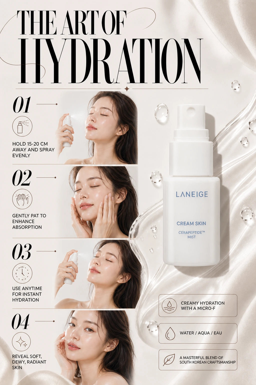Cream Skin Cerapeptide™ Mist 30ml | LANEIGE | LANEIGE Cream Skin Mist - Artisanal Hydration for Radiance