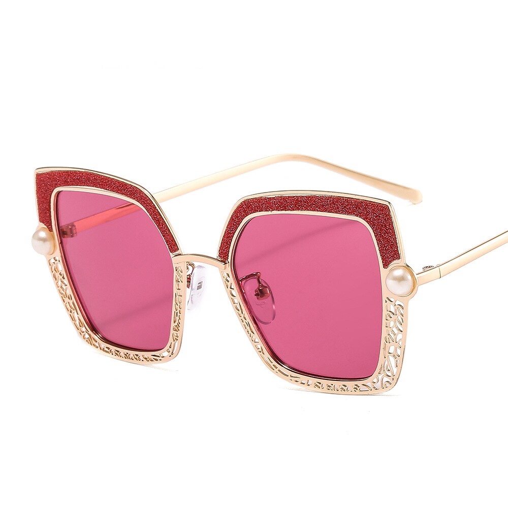 Pearlescent Elegance: Vintage Cat Eye Sunglasses for Women | ULZZANG BELLA