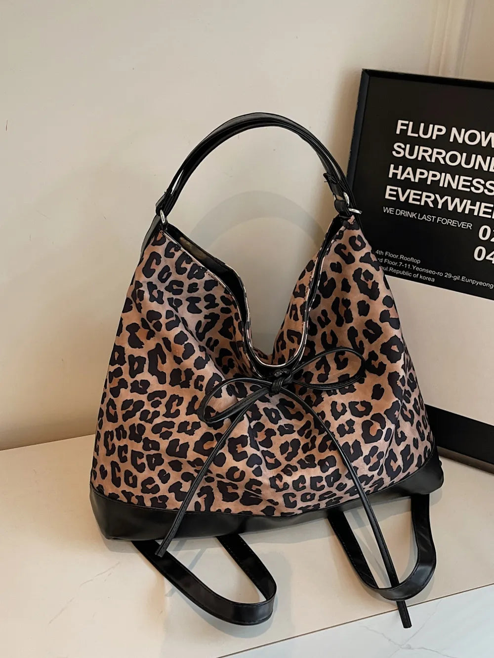 Mocha Leopard Luxe Dual Purpose Crossbody Bag | ULZZANG BELLA