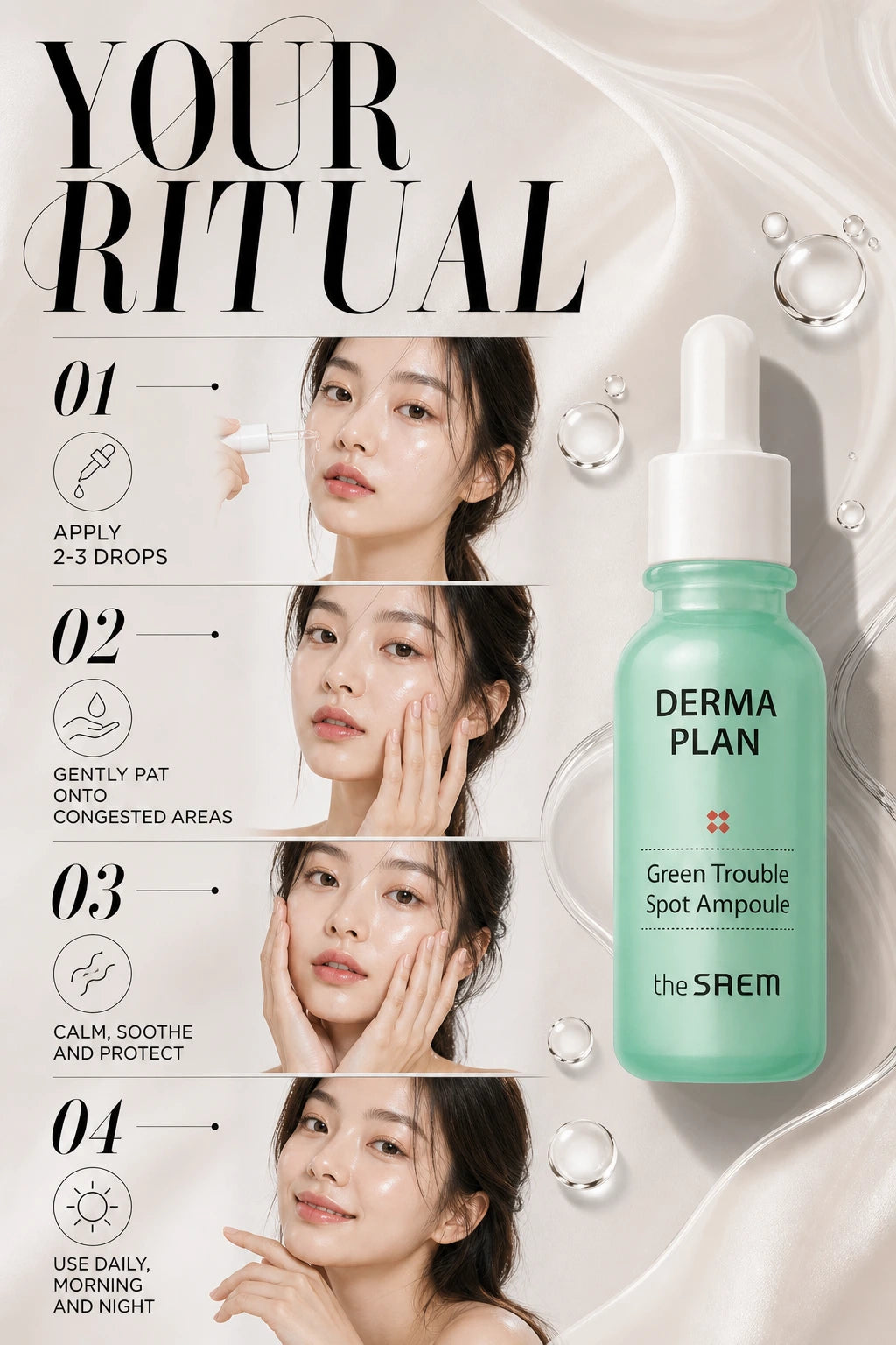 Derma Plan Green Trouble Spot Ampoule 20ml | theSAEM | theSAEM Derma Plan Green Ampoule – Artisanal Blemish Care