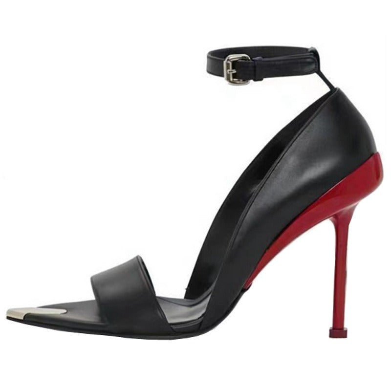 Seductive Metal Pointed Toe Stiletto Heels | ULZZANG BELLA