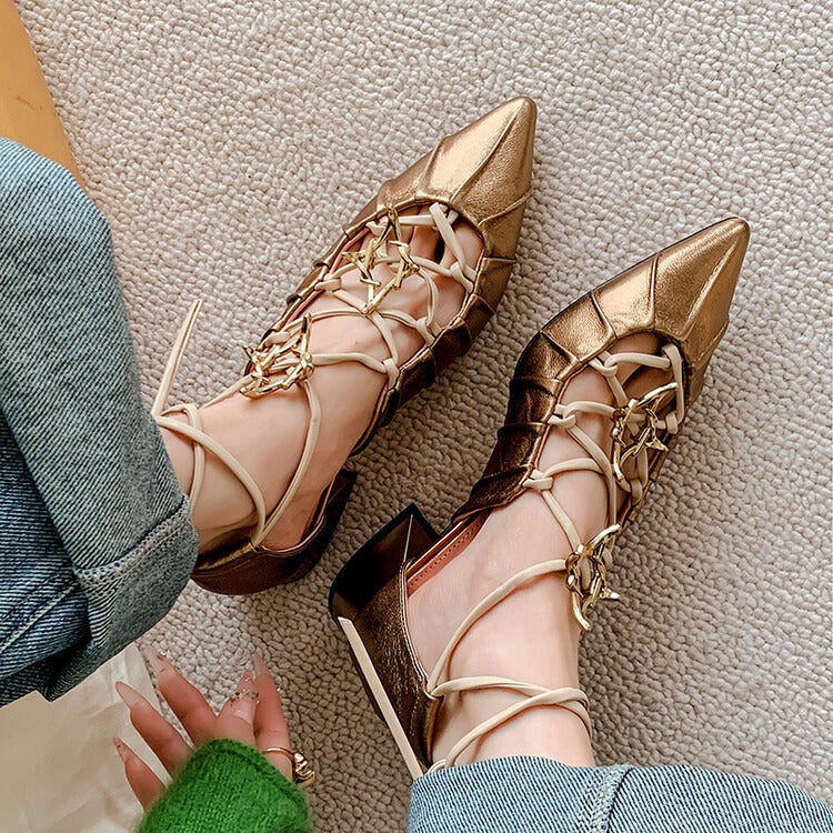 ULZZANG BELLA Sheepskin Strap Sandals - Luxurious Elegance