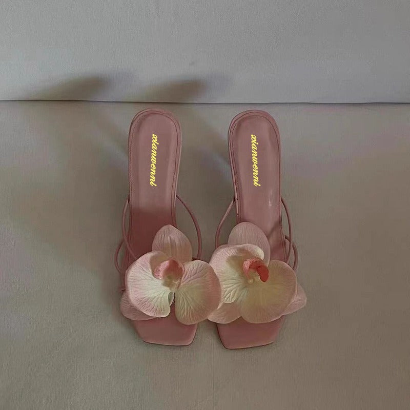Irresistible Flower Toe High Heels Slippers | ULZZANG BELLA