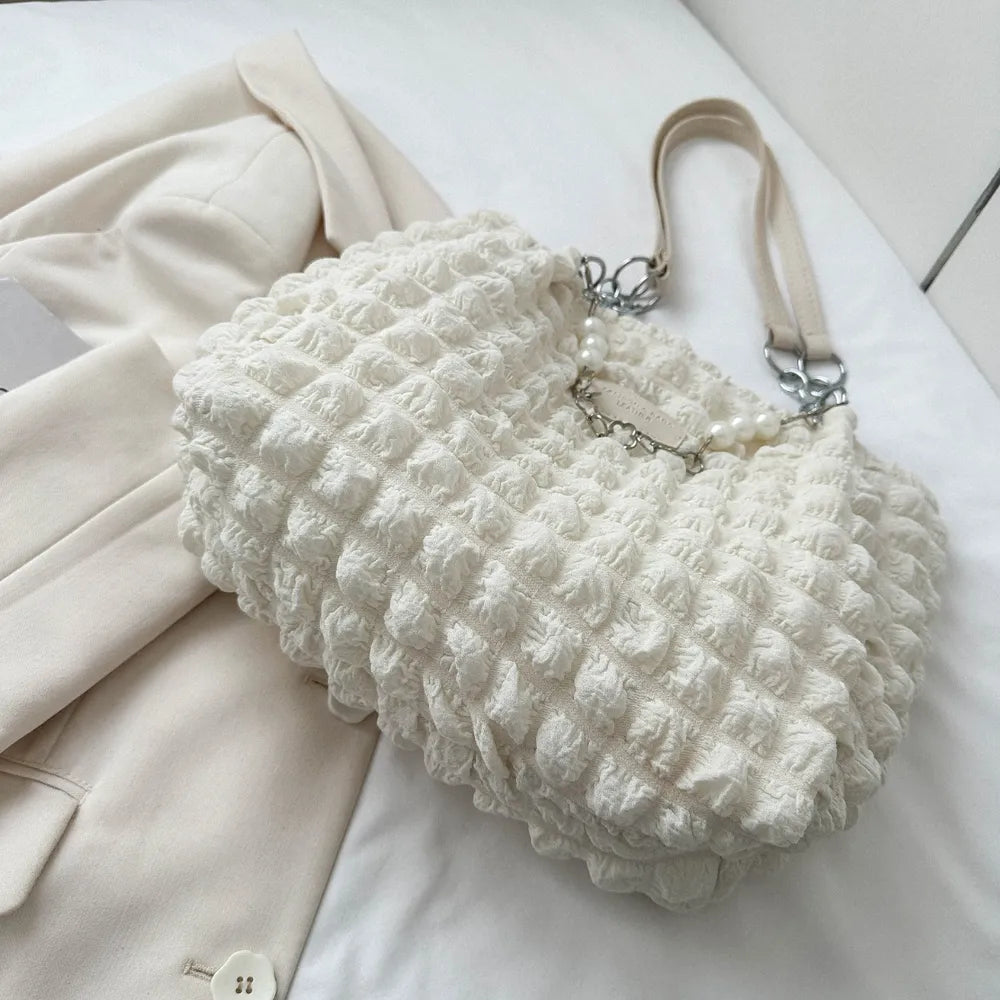 Chic Bubble Textured Tote Bag for the Modern Muse | ULZZANG BELLA