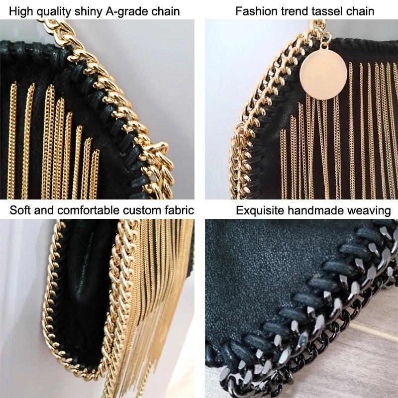 Chic Crossbody Tassel Messenger Bag in Luxe Nylon | ULZZANG BELLA