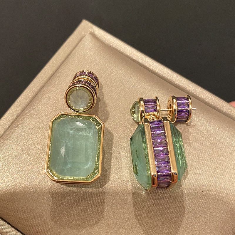 Exquisite Green Jade-Inspired Luxury Earrings for Women | ULZZANG BELLA