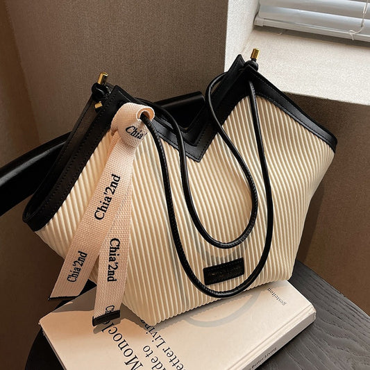 Designer PU Leather Tote Handbag for Women | ULZZANG BELLA