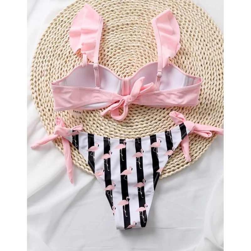 Indulge in Elegance: Ruffle Push Up Bikini Set for Women | ULZZANG BELLA