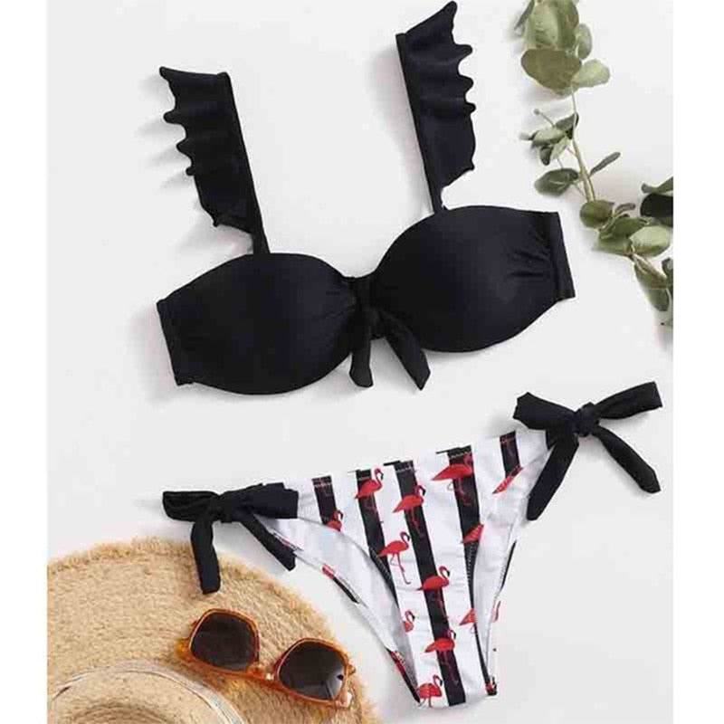 Indulge in Elegance: Ruffle Push Up Bikini Set for Women | ULZZANG BELLA
