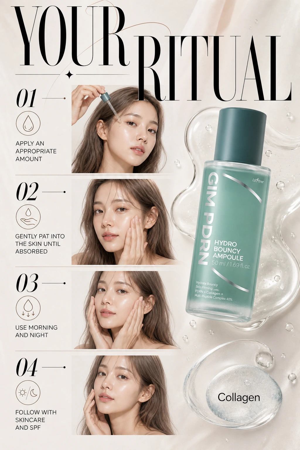 GIM PDRN Hydro Bouncy Ampoule 50ml | ISNTREE | ISNTREE GIM PDRN Hydro Bouncy Ampoule - Artisanal Serum
